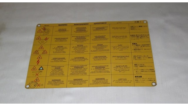 Under Bonnet Warning Plate
